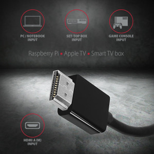 AXAGON 1x HDMI 1.4b Male - 1x VGA Female, 1x Jack 3.5 mm Female, 1x Micro USB Female, 0.15 m, negru