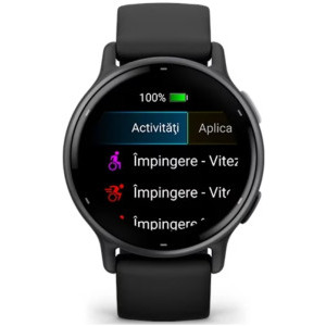 Garmin Vivoactive 5, GPS, 42mm, curea silicon, Slate/Black