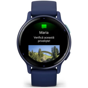 Garmin Vivoactive 5, GPS, 42mm, curea silicon, Metallic Navy/Navy