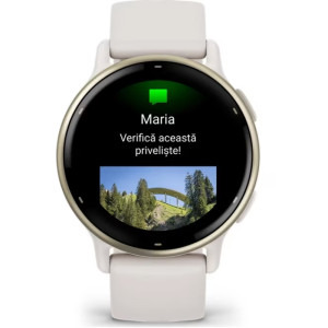 Garmin Vivoactive 5, GPS, 42mm, curea silicon, Cream Gold/Ivory