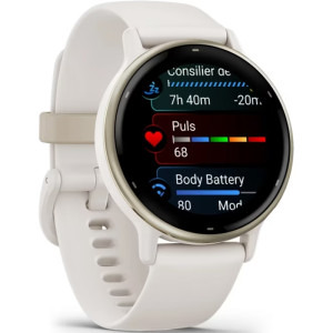 Garmin Vivoactive 5, GPS, 42mm, curea silicon, Cream Gold/Ivory