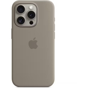 Apple Protectie pentru spate, material silicon pentru iPhone 15 Pro, culoare Clay