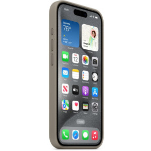 Apple Protectie pentru spate, material silicon pentru iPhone 15 Pro, culoare Clay