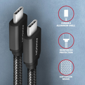 AXAGON USB 3.2 Tip C Male - USB 3.2 Tip C Male, 1.5m, negru