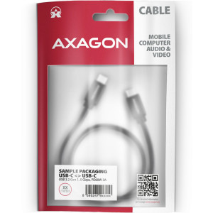 AXAGON USB 3.2 Tip C Male - USB 3.2 Tip C Male, 1m, negru