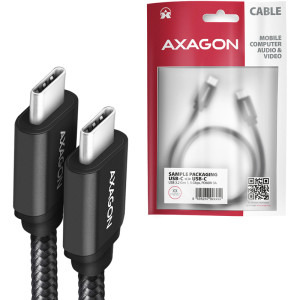 AXAGON USB 3.2 Tip C Male - USB 3.2 Tip C Male, 2m, negru