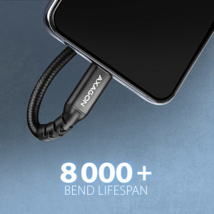 AXAGON USB-C 3.2 Gen 2 Male la USB-C 3.2 Gen 2 Female, 0.5 m, PD 240W, 5A, Negru