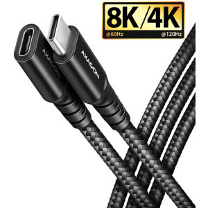 AXAGON USB-C 3.2 Gen 2 Male la USB-C 3.2 Gen 2 Female, 1 m, PD 240W, 5A, Negru