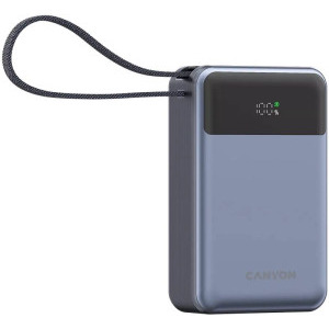 Canyon OnPower PB-600, 20000 mAh, 1x USB, 1x USB-C, Power Delivery 65W, posibilitate incarcare laptop
