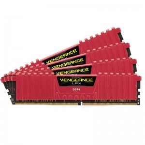 Corsair Vengeance LPX Red 16GB DDR4 2666MHz CL16 Quad Channel Kit