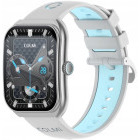 SmartWatch COLMi P86 argintiu, curea din silicon gri-albastru