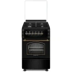 Aragaz Studio Casa VERONA50/55BROWN, Gaz, 4 arzatoare, Sistem de siguranta, Aprindere integrata, Grill, Clasa A, 50 cm, Negru