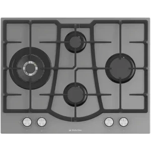 Plita incorporabila Studio Casa PG70EL, Gaz, 4 arzatoare, Aprindere electrica integrata, Sistem de siguranta, Gratar fonta, 70 cm, Gri