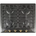 Plita incorporabila Studio Casa PG660BLK, Gaz, 4 arzatoare, Aprindere electrica integrata, Sistem de siguranta, Gratar fonta, 60 cm, Crem