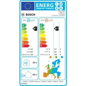 Bosch Climate 4000i, 9000 BTU, Clasa A++/A++, Wi-Fi Ready, Inverter, i-Clean