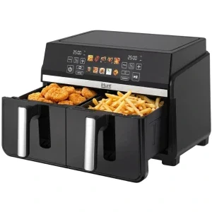 iHunt Friteuza cu aer cald Bro Dual, 2200W, 5 L + 5L, Negru