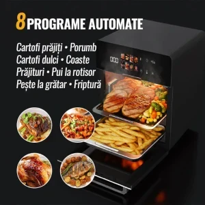 iHunt Friteuza cu aer cald Bro Oven, 1800W, 18L, Negru/Argintiu