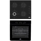 Pachet incorporabil Nuova Cucina Glass Star Cuptor electric & Plita pe gaz, Negru