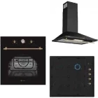 Pachet incorporabil Studio Casa Dolce Vita Nero Cuptor electric & Plita pe gaz & Hota decorativa, Negru