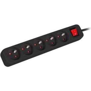 Lanberg PS1-05E-0150-BK, 5x Type E, 1.5m, Black