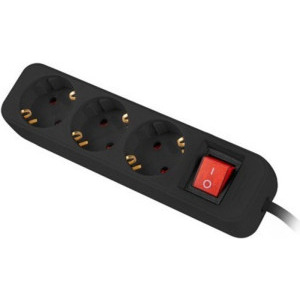 Priza/prelungitor Lanberg PS1-03F-0150-BK, 3x Schuko, 1.5m, Black