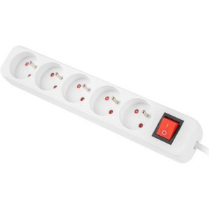 Lanberg PS1-05E-0300-W, 5x Type E, 3m, White