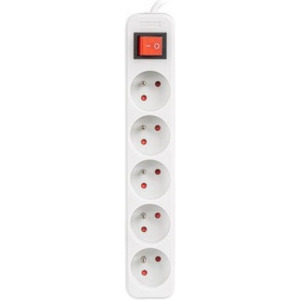 Lanberg PS1-05E-0300-W, 5x Type E, 3m, White