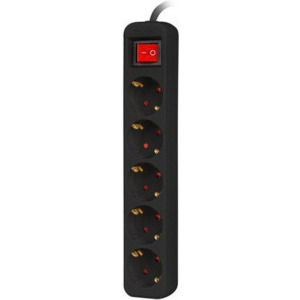 Priza/prelungitor Lanberg PS1-05F-0300-BK, 5x Schuko, 3m, Black