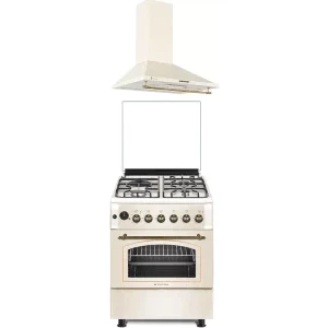 Pachet incorporabil Studio Casa Avena Aragaz pe gaz & Hota decorativa, Crem