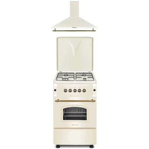 Pachet incorporabil Studio Casa Cremona Aragaz pe gaz & Hota decorativa, Crem