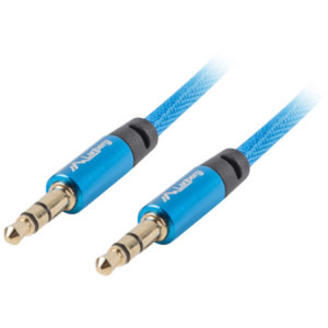 Cablu audio Lanberg Jack 3.5 mm Male - Jack 3.5 mm Male, 3m, albastru