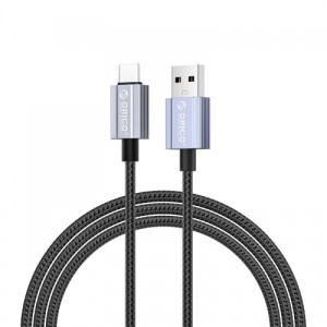 Cablu de date / adaptor Orico GQA15, USB-A la USB-C, 2 m, Black, amperaj maxim suportat 3A