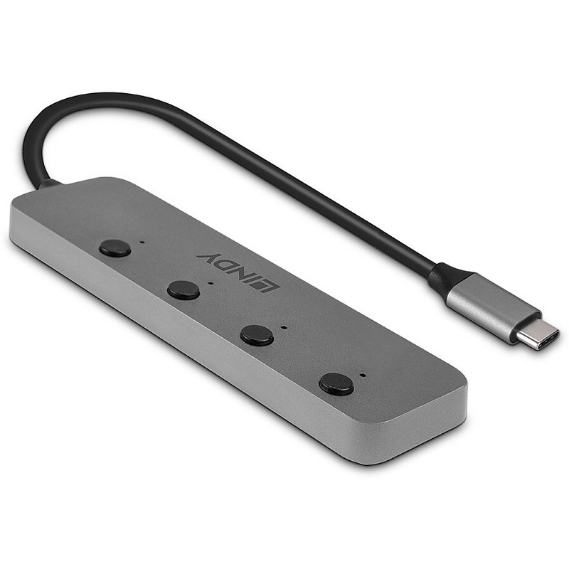 LINDY Hub 4 Port USB 3.2 Gen 1 Type C cu butoane On/Off - PC Garage