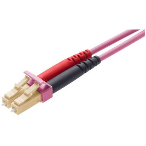 R&M Duplex MultiMode Fibre Optic Patch Cable OM4 LC-LC 1m pink