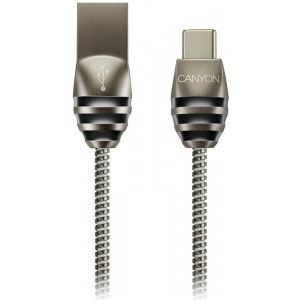 Cablu de date / adaptor Canyon UC-5, USB Male la USB-C Male, 1 m, Grey-Black
