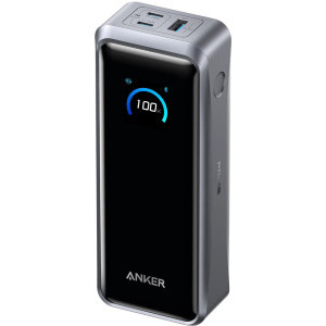 Baterie externa Anker Prime 26.250 mAh, 2x USB-C, 1x USB, 300W PowerIQ 4.0, Grey, posibilitate incarcare laptop