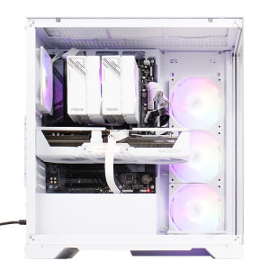 Gaming DRAGON Legendar Hyper Alb, AMD Ryzen 5 9600X 3.9GHz, 32GB DDR5, 1TB SSD, RX 9070 XT 16GB GDDR6, Iluminare RGB