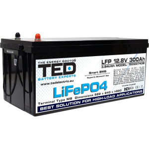 TED Acumulator LiFePO4 12.8V 300Ah Bluetooth BMS TED007438