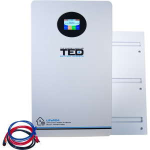 Accesoriu UPS TED Acumulator LiFePO4 51.2V 100Ah 5.12kW LCD Bluetooth WiFi BMS Wall Mounted
