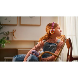 Philips On-Ear pentru copii TAK4200MP/00, Wireless, Bluetooth, Lumini LED, Violet