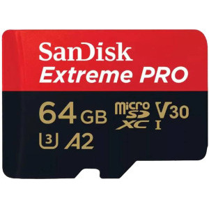 SanDisk Micro SDXC Extreme PLUS 64GB A2 C10 V30 UHS-I U8 + Adaptor SD