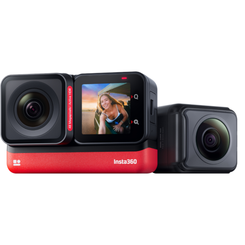 Camera video actiune Insta360 ONE RS Twin Edition Black-Red