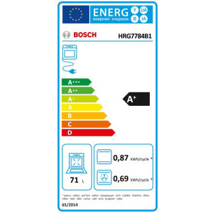 Bosch HRG7784B1, Electric, 71 L, Multifunctional, Autocuratare pirolitica, Perfect Steam, Grill, Air Fry, 22 functii, Clasa A+, Negru