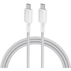 Cablu de date / adaptor Anker 322, USB-C Male la USB-C Male, PD 60W, 1.8 m, White