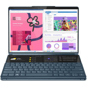 Lenovo 13.3'' Yoga Book 9 13IMU9, 2.8K OLED Touch, Procesor Intel® Core™ Ultra 7 155U (12M Cache, up to 4.80 GHz), 32GB LPDDR5X, 1TB SSD, Intel Graphics, Win 11 Pro, Tidal Teal, 3Yr Onsite Premium Care