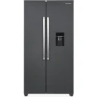 Frigider Side By Side Heinner HSBS-HM439NFINVDGWDE++, 439 L, Clasa E, Full No Frost, Inverter, Dozator apa, Control electronic, 177 cm, Antracit
