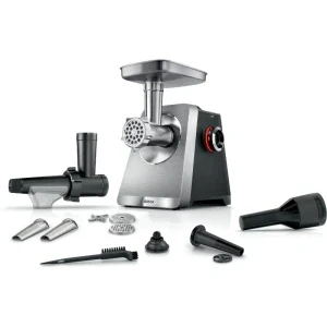 Masina de tocat Bosch MFWS835M, 2500W, 4.5kg/min, Negru/Inox