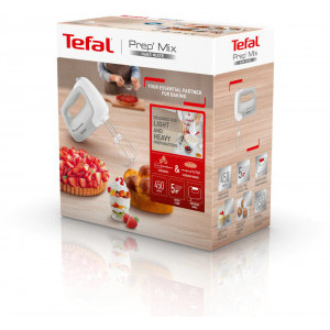 Tefal Mixer de mana Prep'Mix HT450B38, 450W, Alb/Gri
