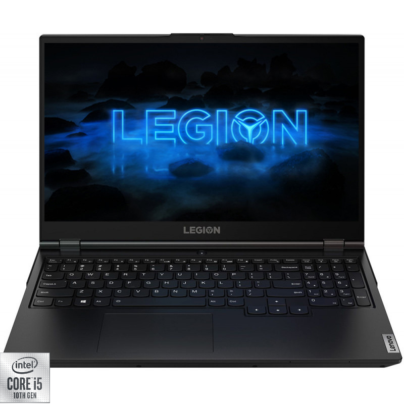 Laptop Lenovo Gaming 15.6'' Legion 5 15IMH05, FHD IPS, Procesor Intel® Core™ i5-10300H (8M Cache, up to 4.50 GHz), 16GB DDR4, 512GB SSD, GeForce GTX 1650 Ti 4GB, No OS, Phantom Black, 4-Zone RGB