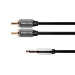 Kruger&Matz Jack 3.5 mm Male - 2x RCA Male, 1.8m, negru